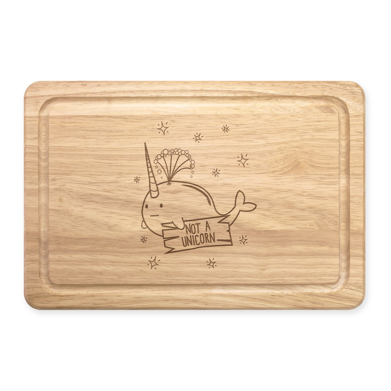 Narwhal Not A Unicorn Rectangular Wooden Chopping Board