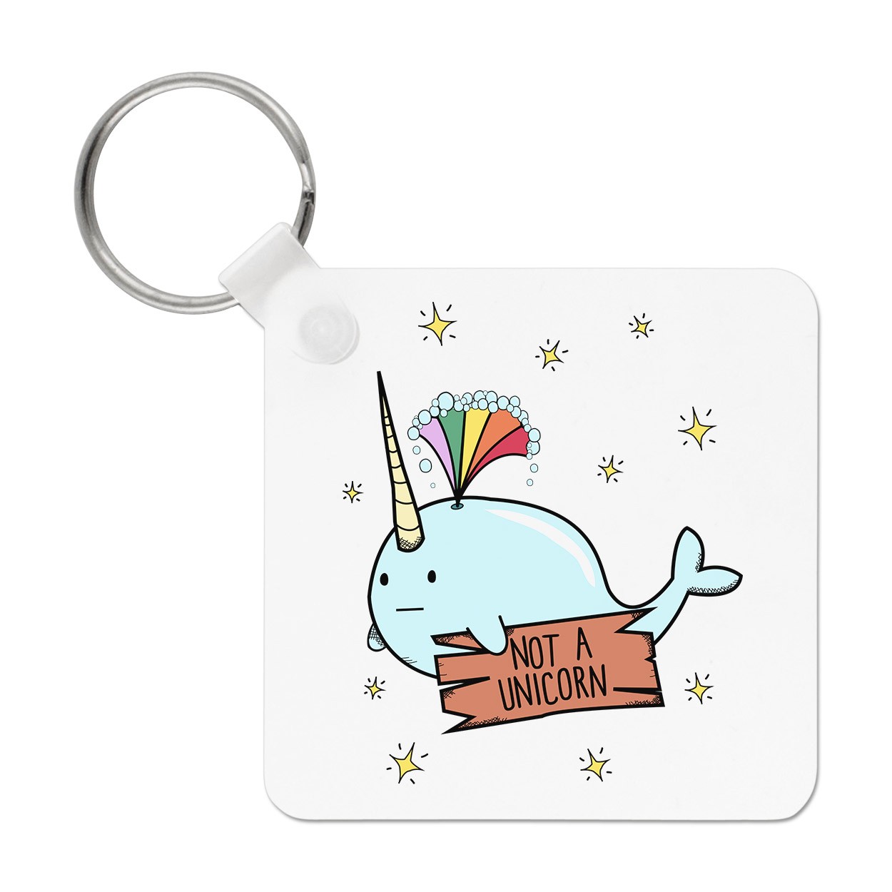 Narwhal Not A Unicorn Keyring Key Chain