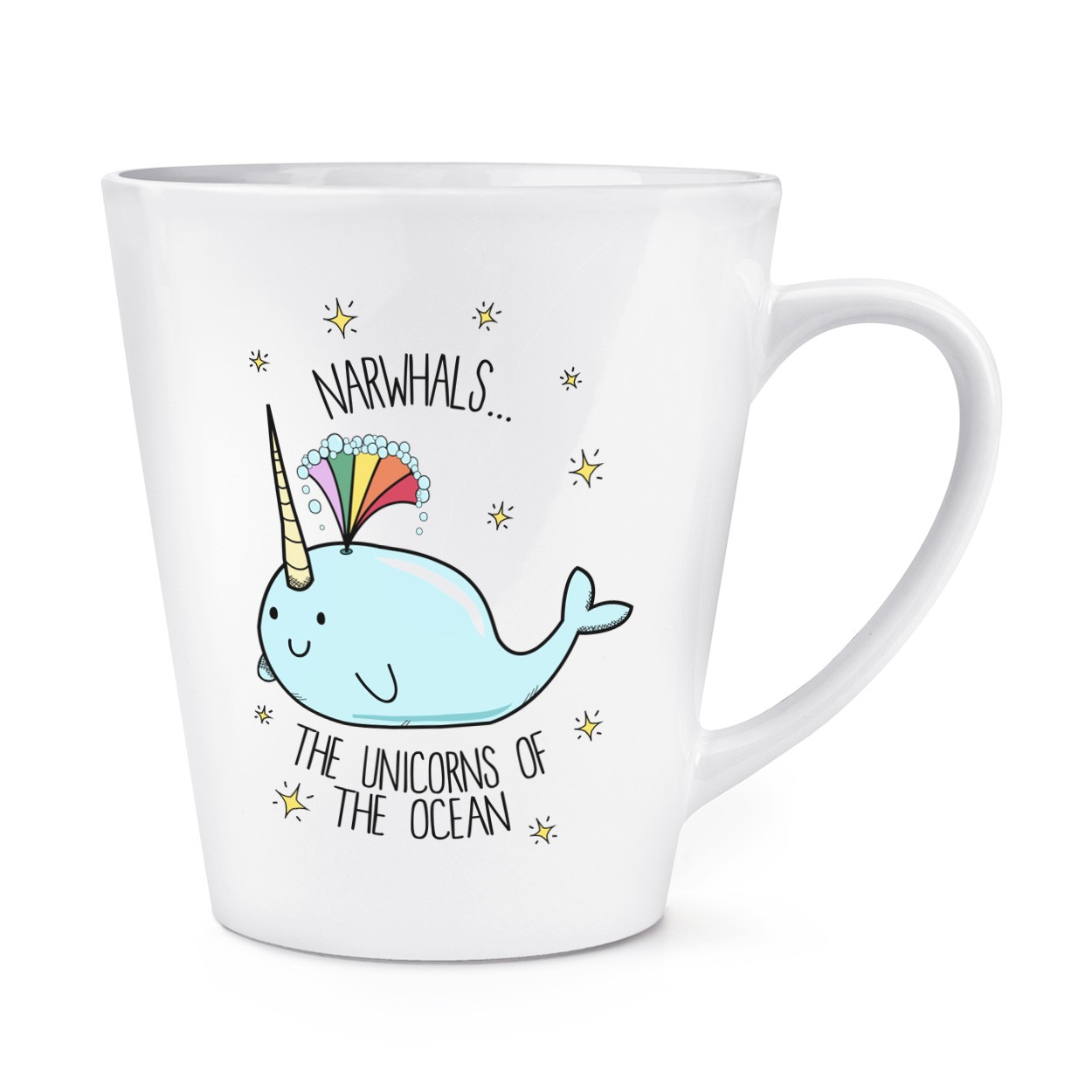 Narwhals The Unicorns Of The Ocean 12oz Latte Mug Cup