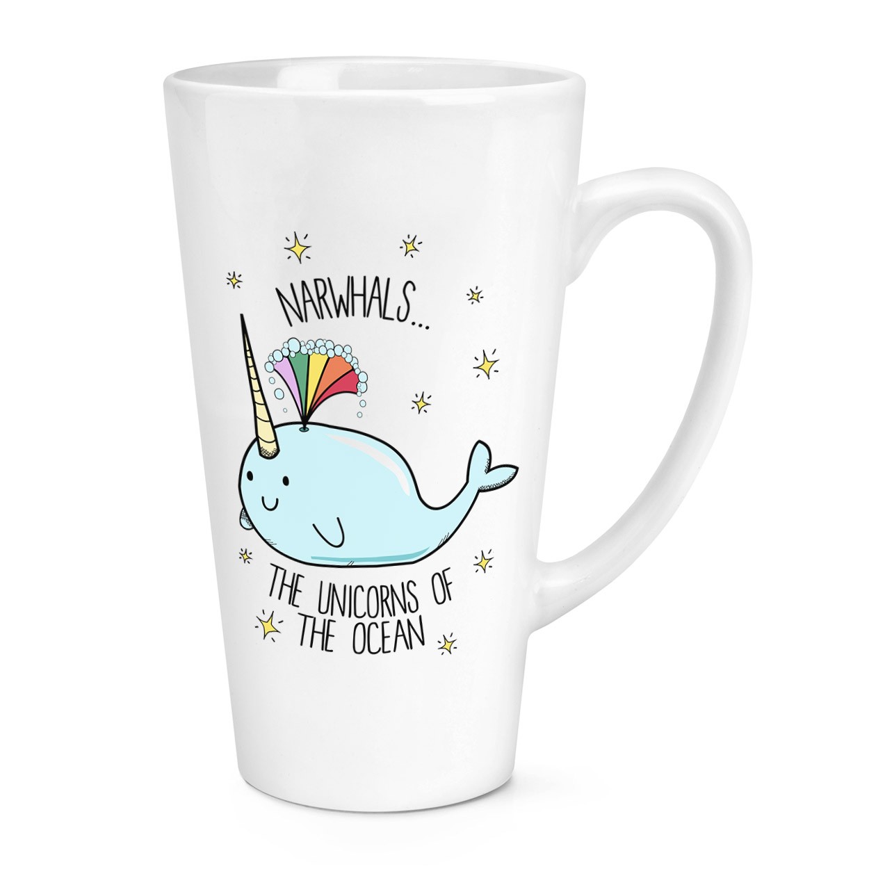 Narwhals The Unicorns Of The Ocean 17oz Large Latte Mug Cup