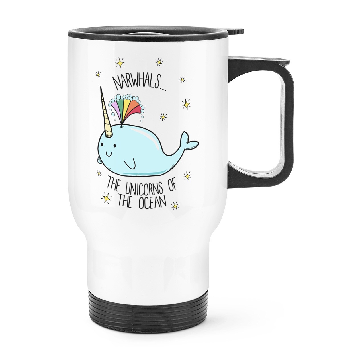 Narwhals The Unicorns Of The Ocean Travel Mug Cup With Handle
