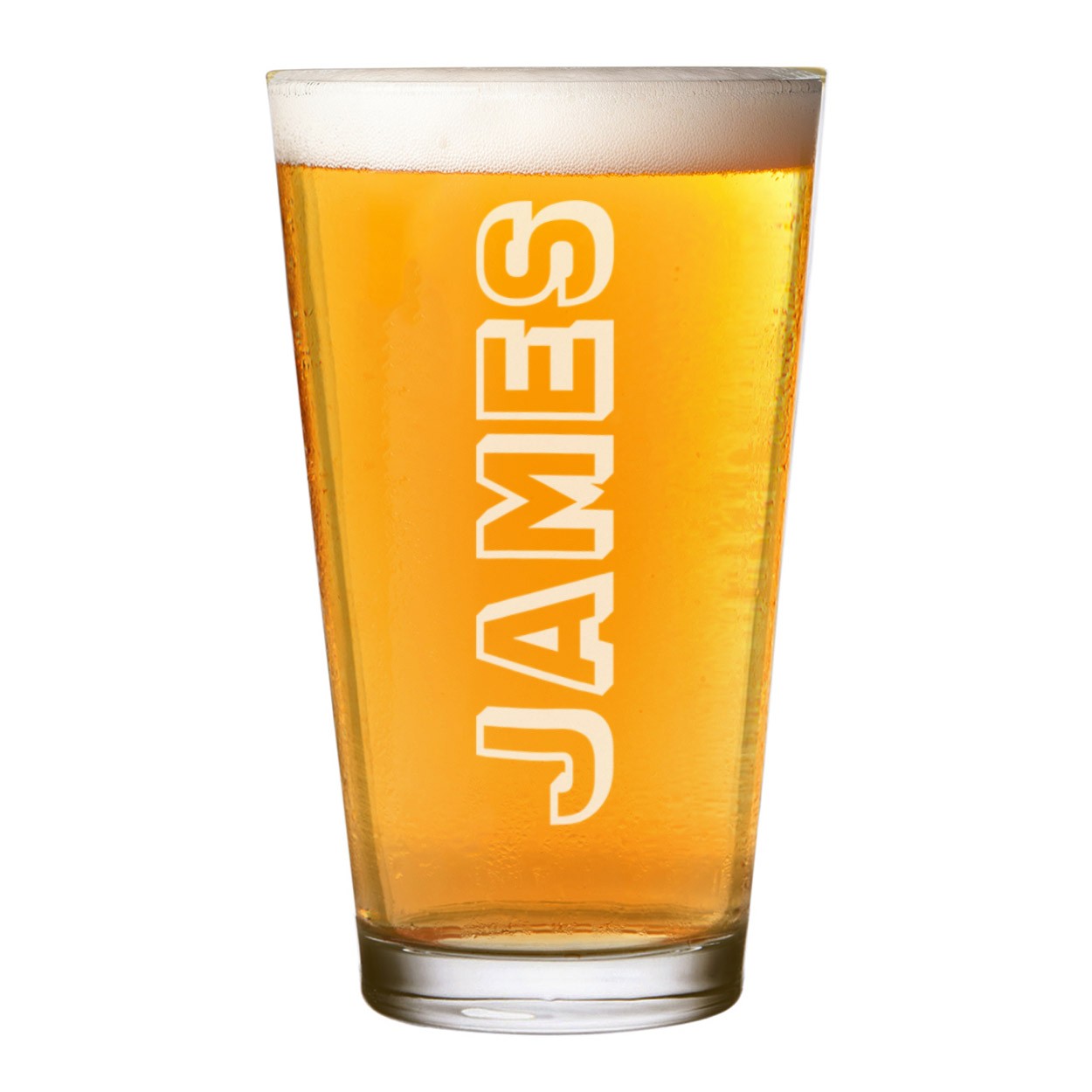 Personalised Pint Glass Shaker Sideways Any Name Craft Beer Cider Custom