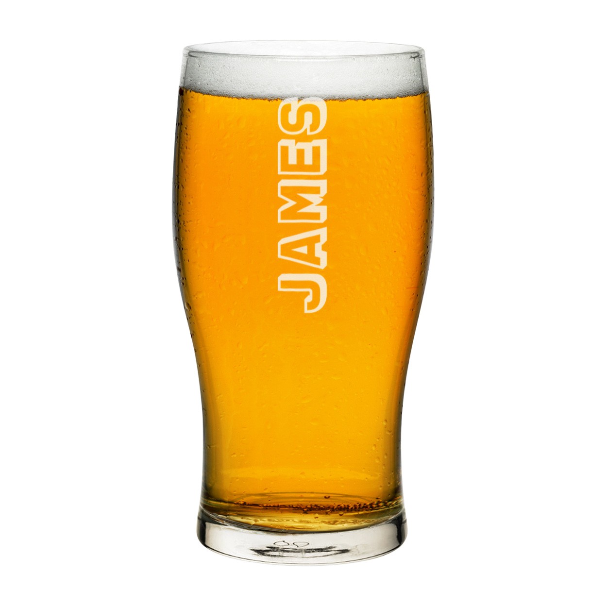 Personalised Pint Glass Sideways Any Name Craft Beer Cider Custom