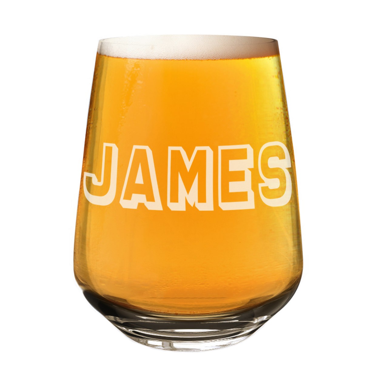 Personalised Craft Beer Gin Tumbler Glass Wrap Outline Top Any Name Cider 2/3 Pint Custom