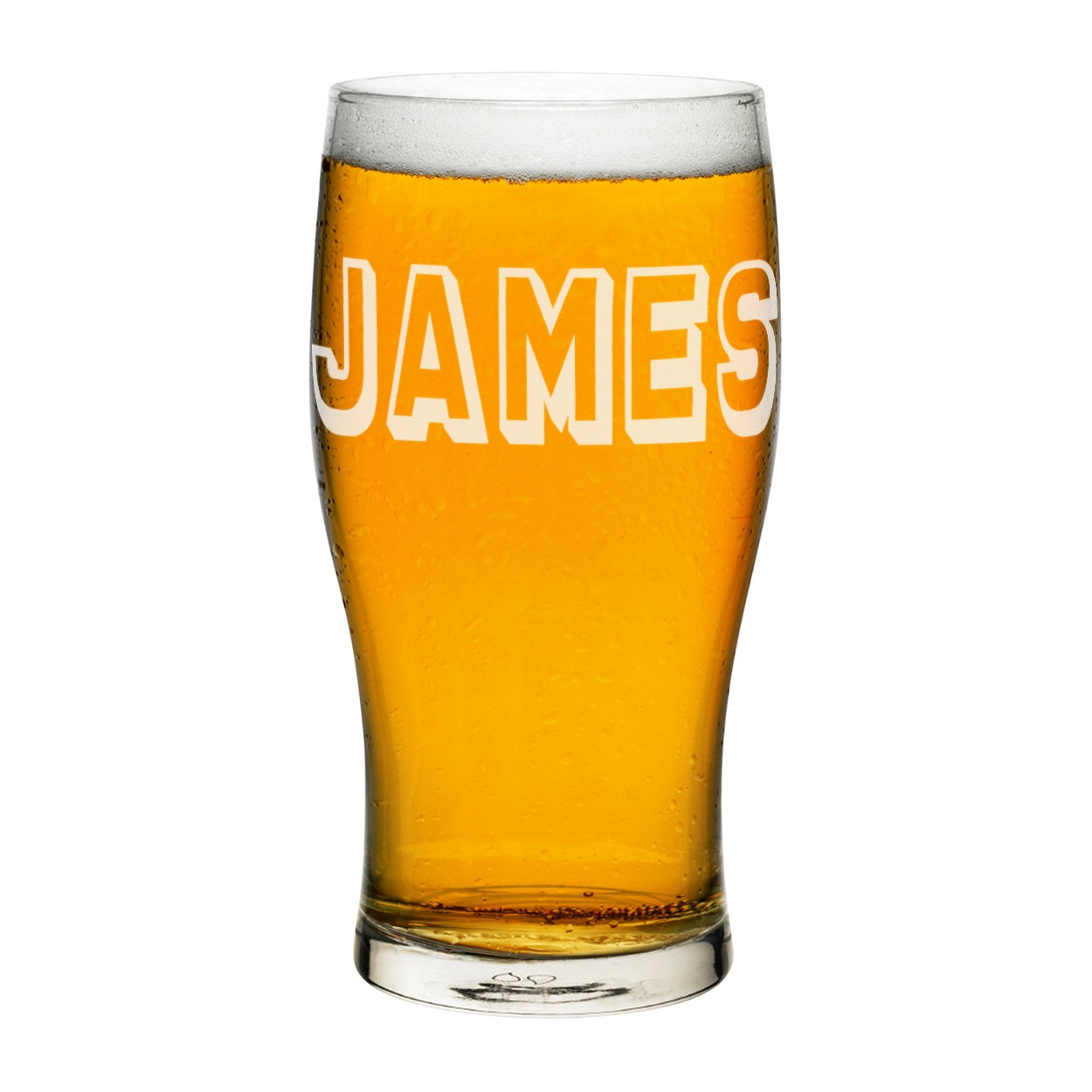 Personalised Pint Glass Wrap Outline Top Any Name Craft Beer Cider Custom