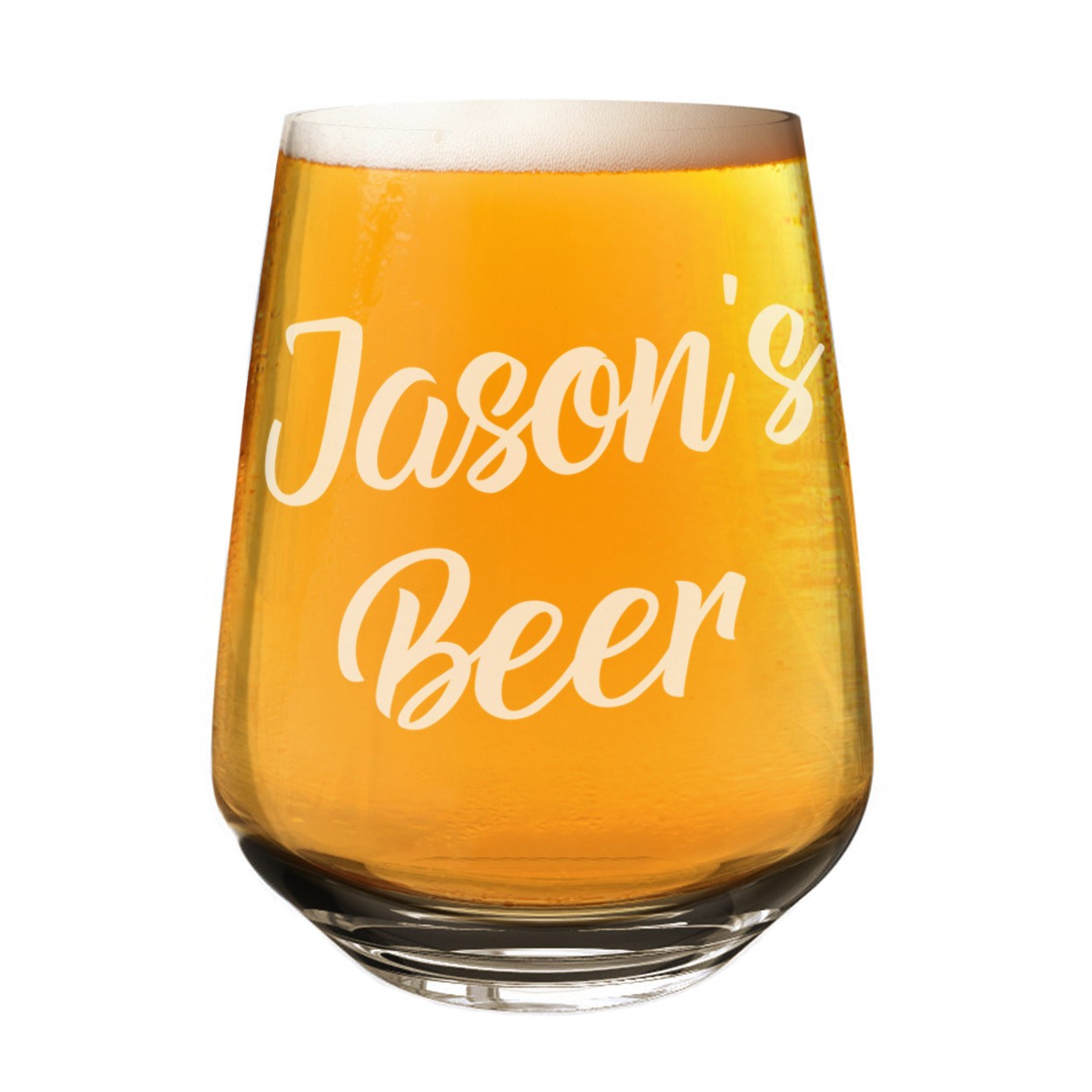 Personalised Craft Beer Tumbler Glass Beer Script Any Name 2/3 Pint Custom