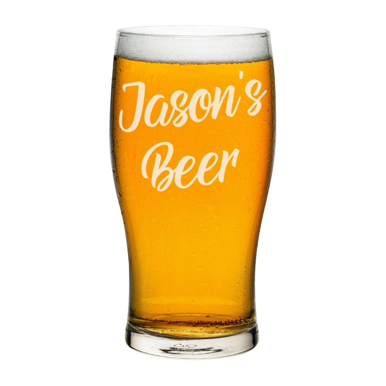 Personalised Pint Glass Beer Script Any Name Craft Beer Cider Custom