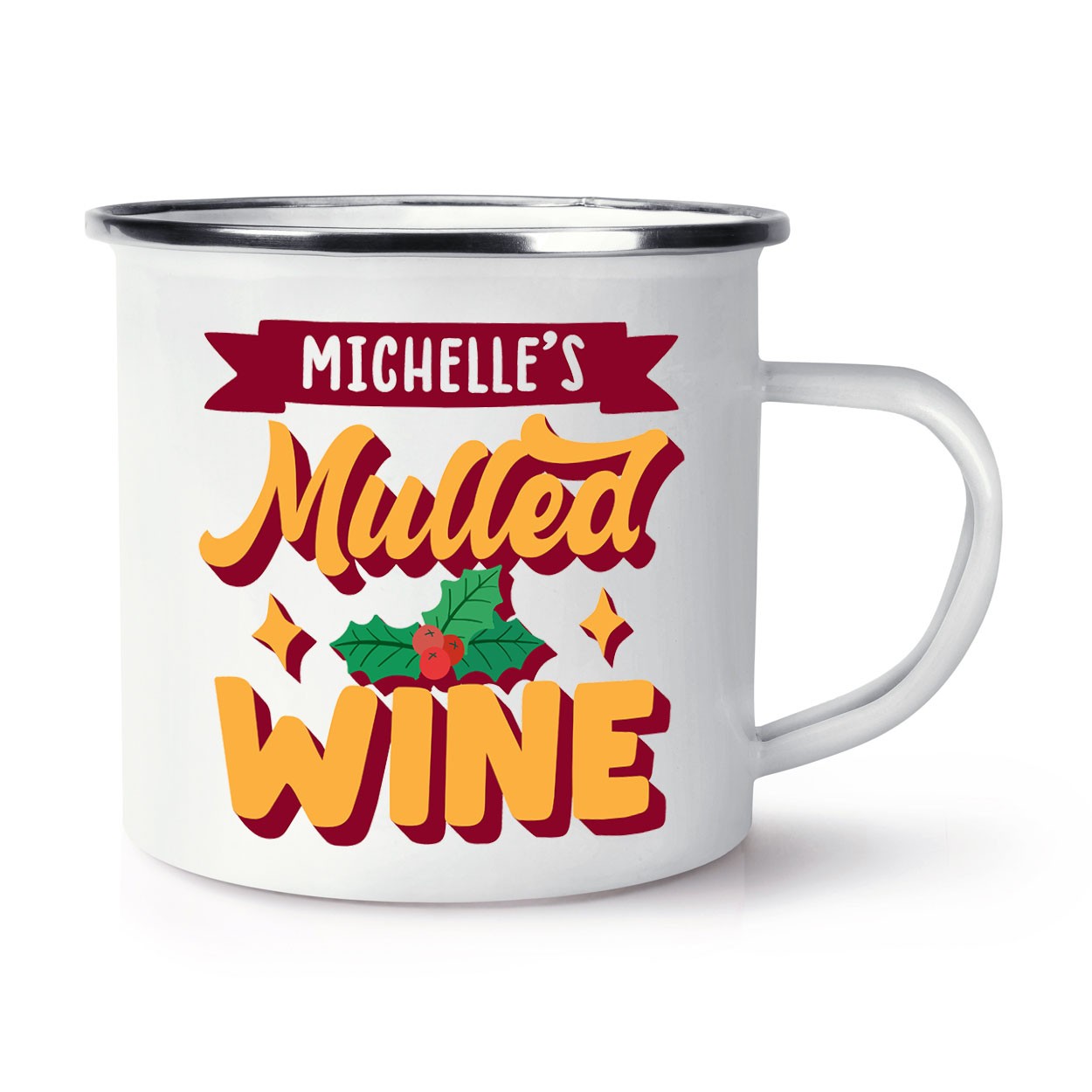 Personalised Mulled Wine Enamel Mug Cup