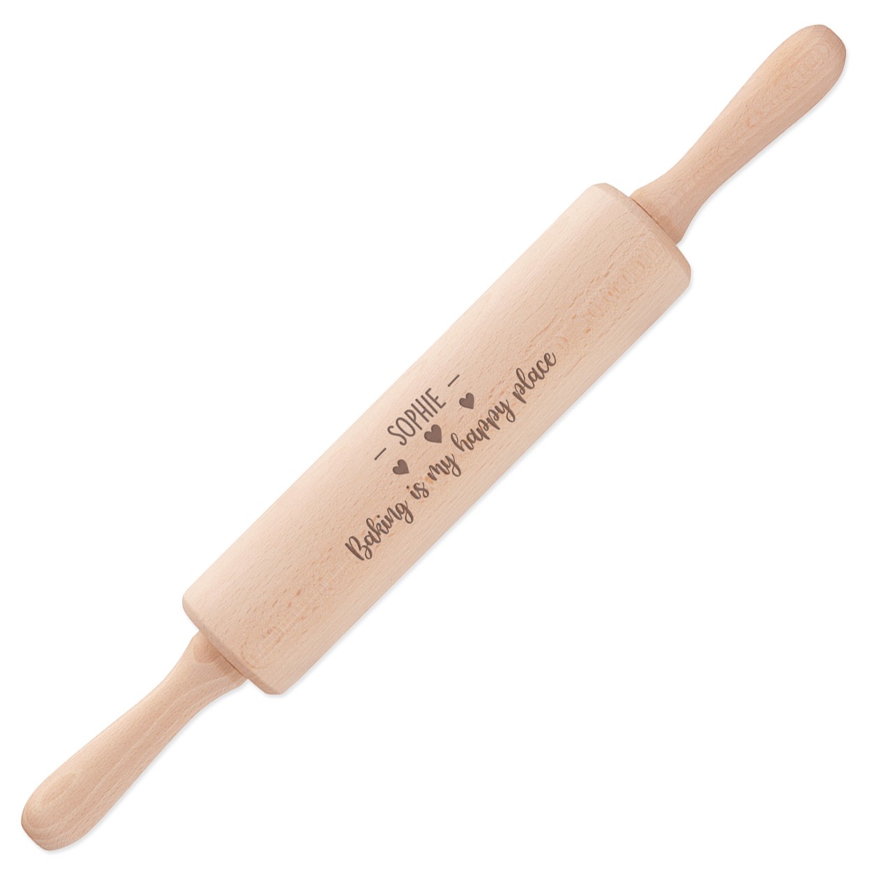 Personalised Rolling Pin Baking Is My Happy Place Revolving Wooden Any Name Custom Baking