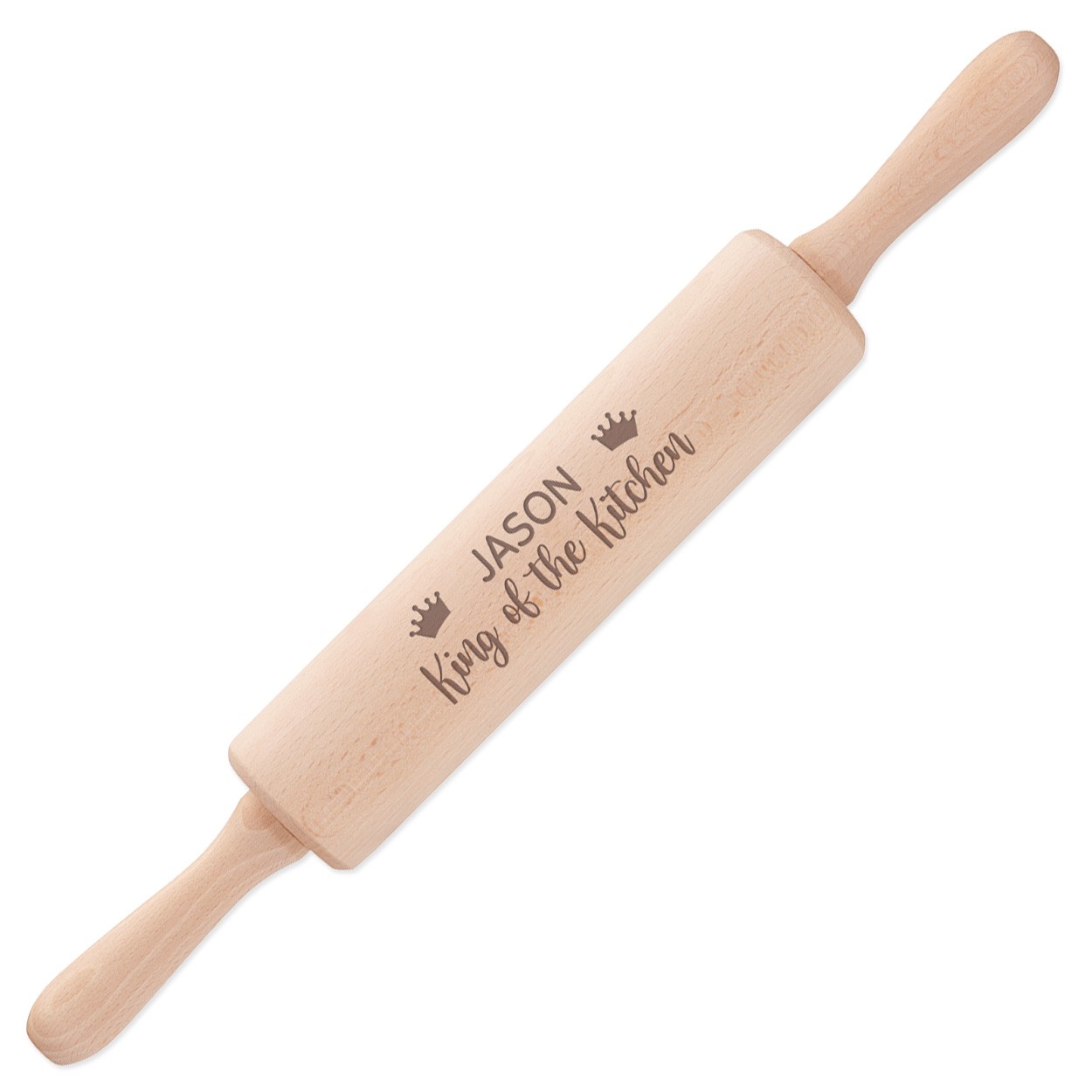 Personalised Rolling Pin King Of The Kitchen Revolving Wooden Any Name Custom Baking