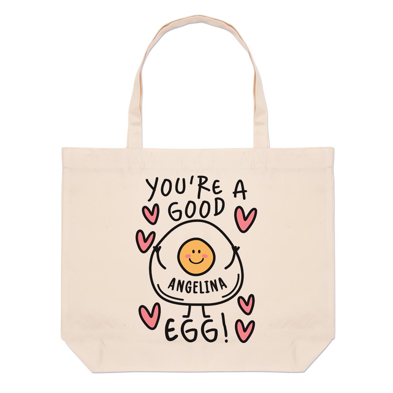 Personalised You're A Good Egg Large Beach Tote Bag