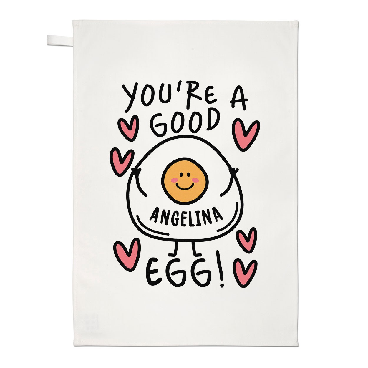 Personalised You're A Good Egg Tea Towel Dish Cloth
