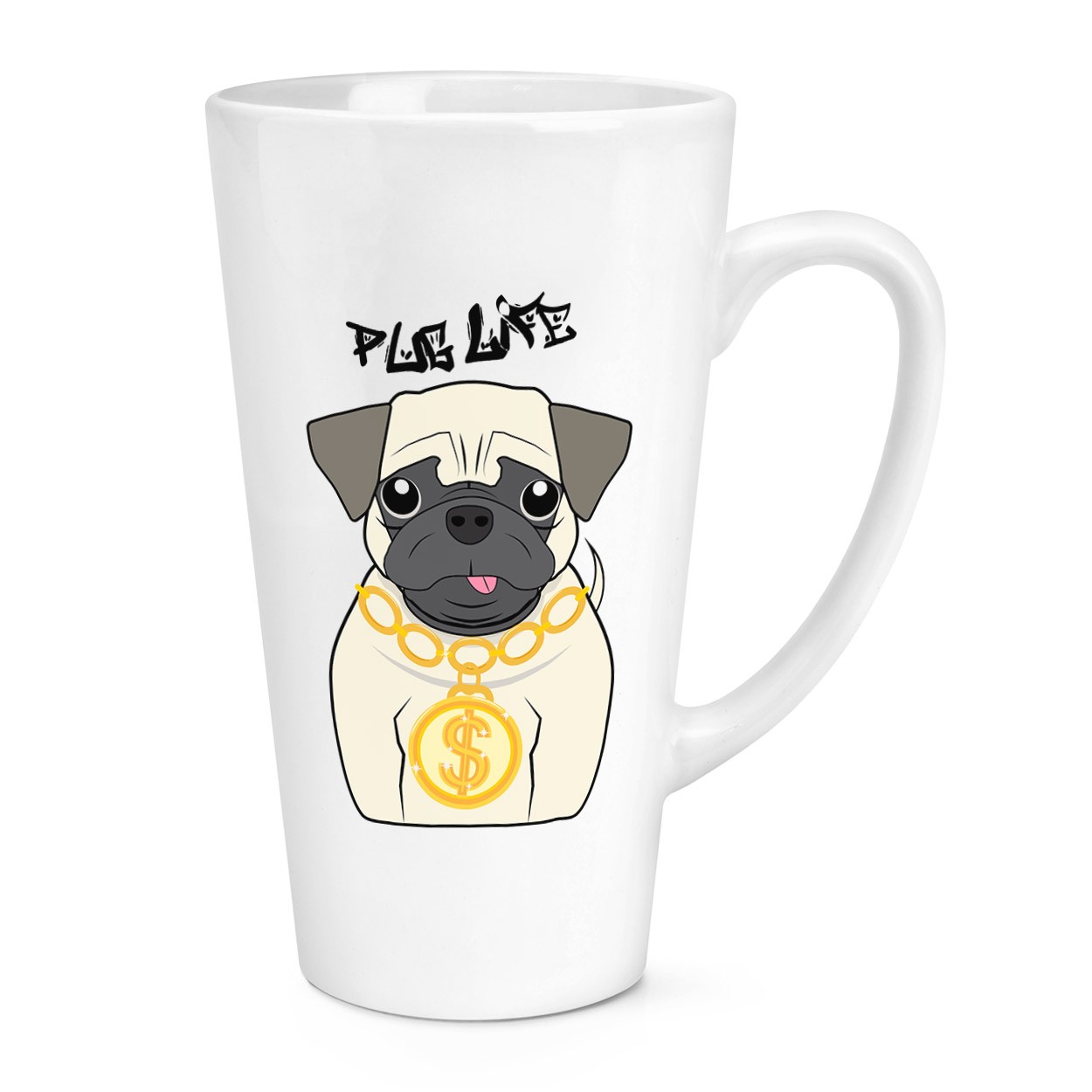 Pug Life Dog 17oz Large Latte Mug Cup