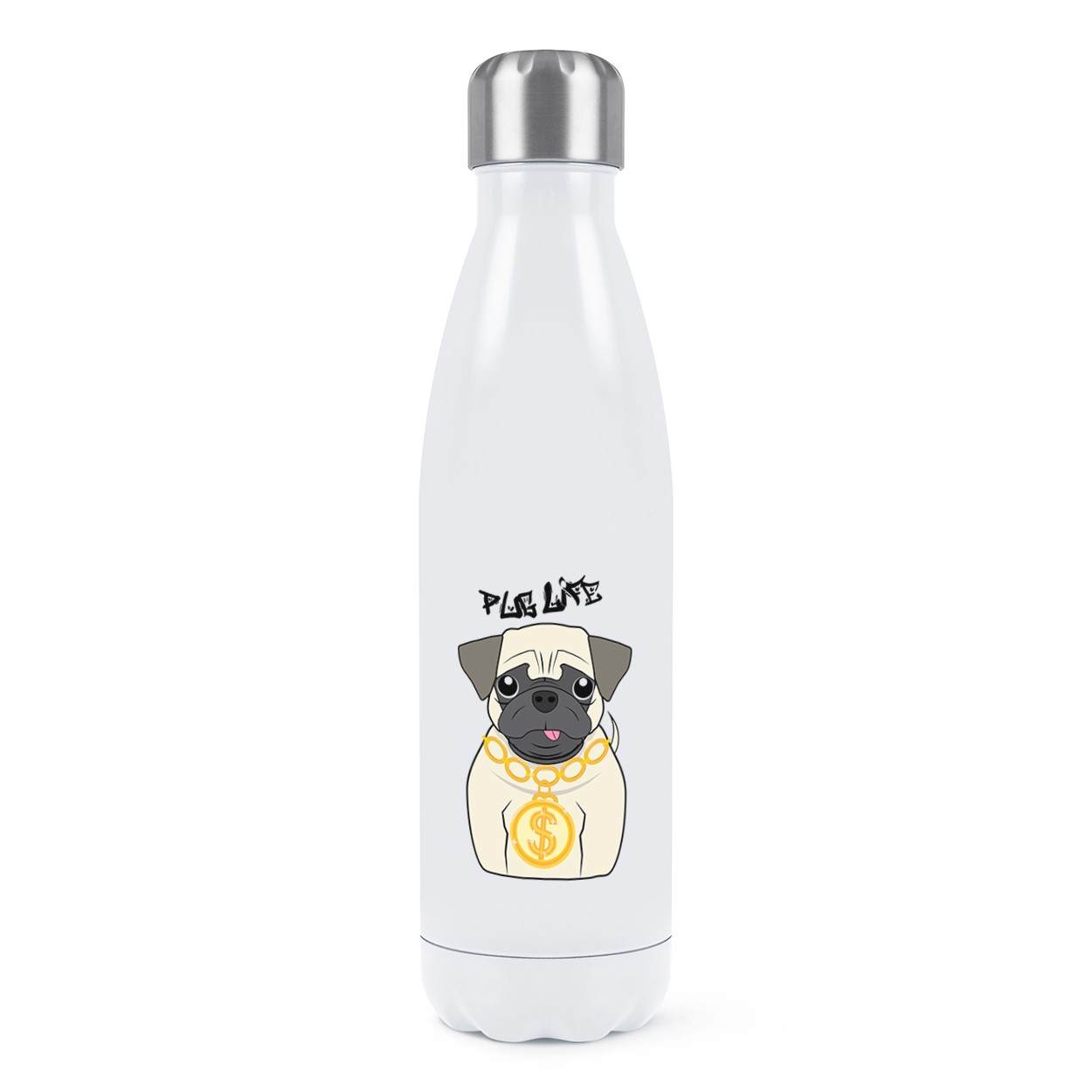 Pug Life Dog Double Wall Water Bottle