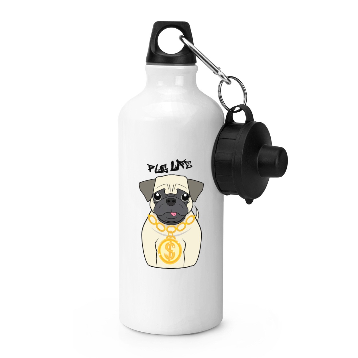 Pug Life Dog Sports Bottle