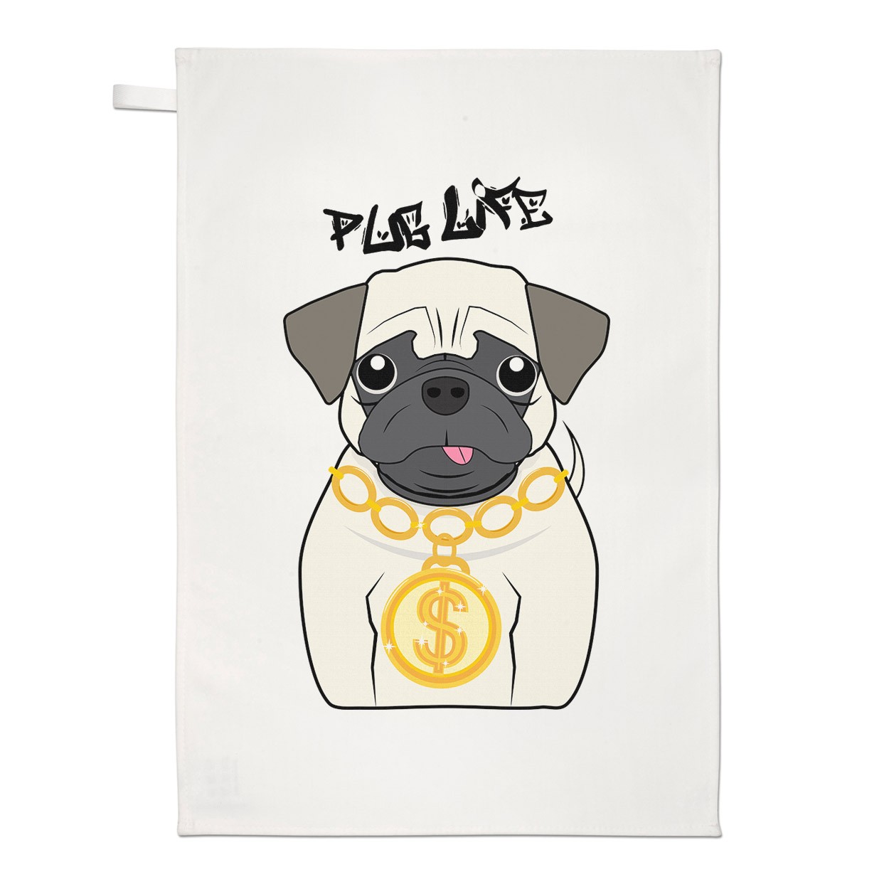 Pug Life Dog Tea Towel Dish Cloth