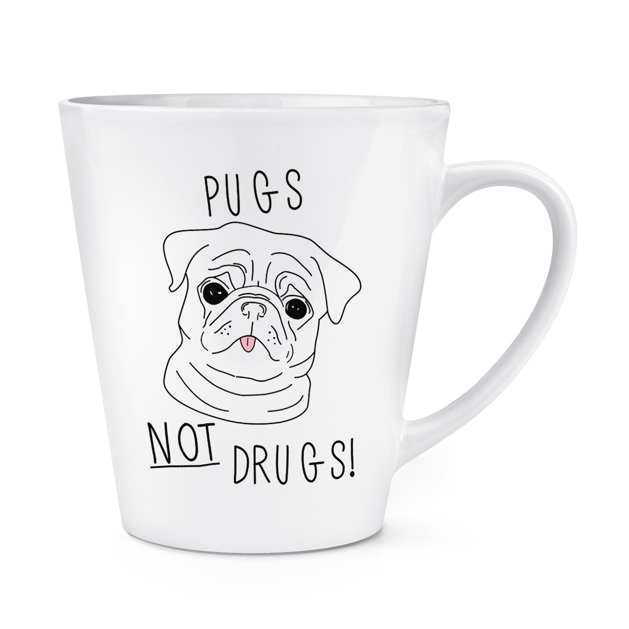 Pugs Not Drugs 12oz Latte Mug Cup