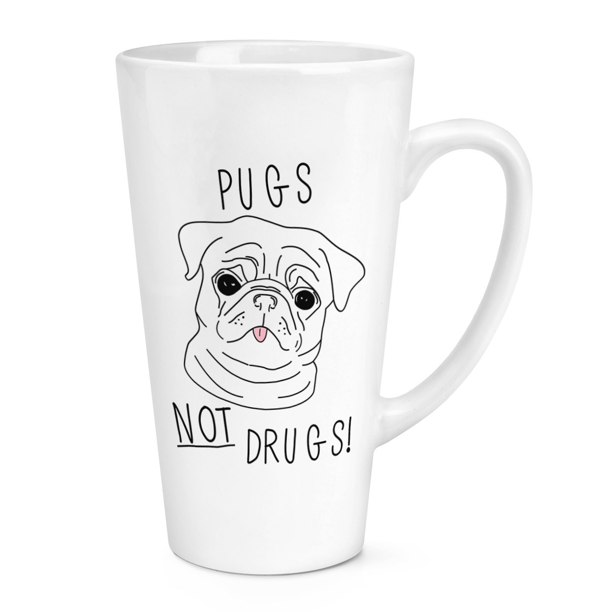 Pugs Not Drugs 17oz Large Latte Mug Cup