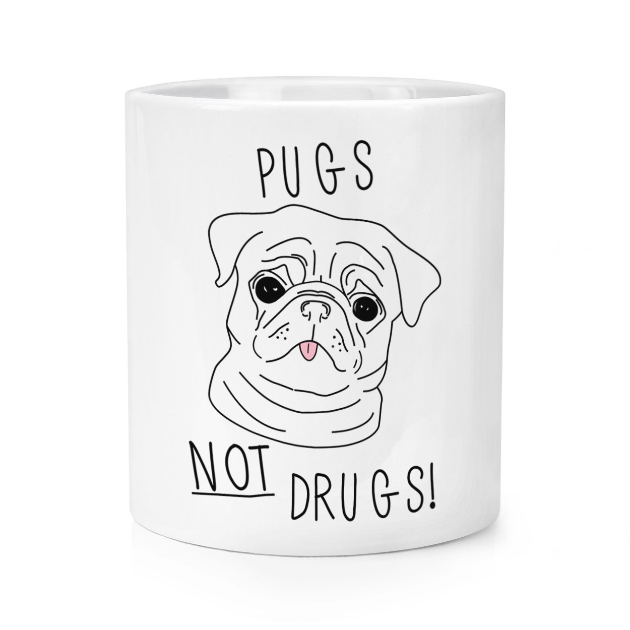 Pugs Not Drugs Makeup Brush Pencil Pot