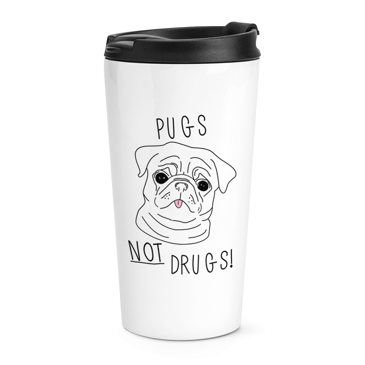 Pugs Not Drugs Travel Mug Cup