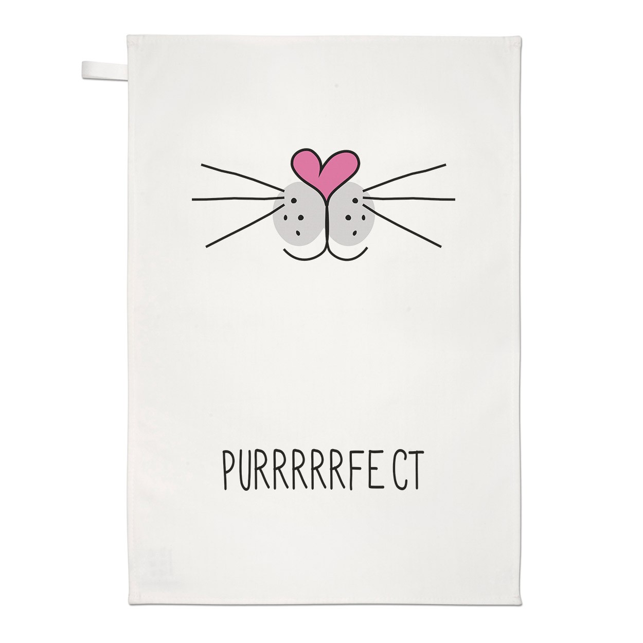 Purrfect Perfect Cat Face Tea Towel Dish Cloth