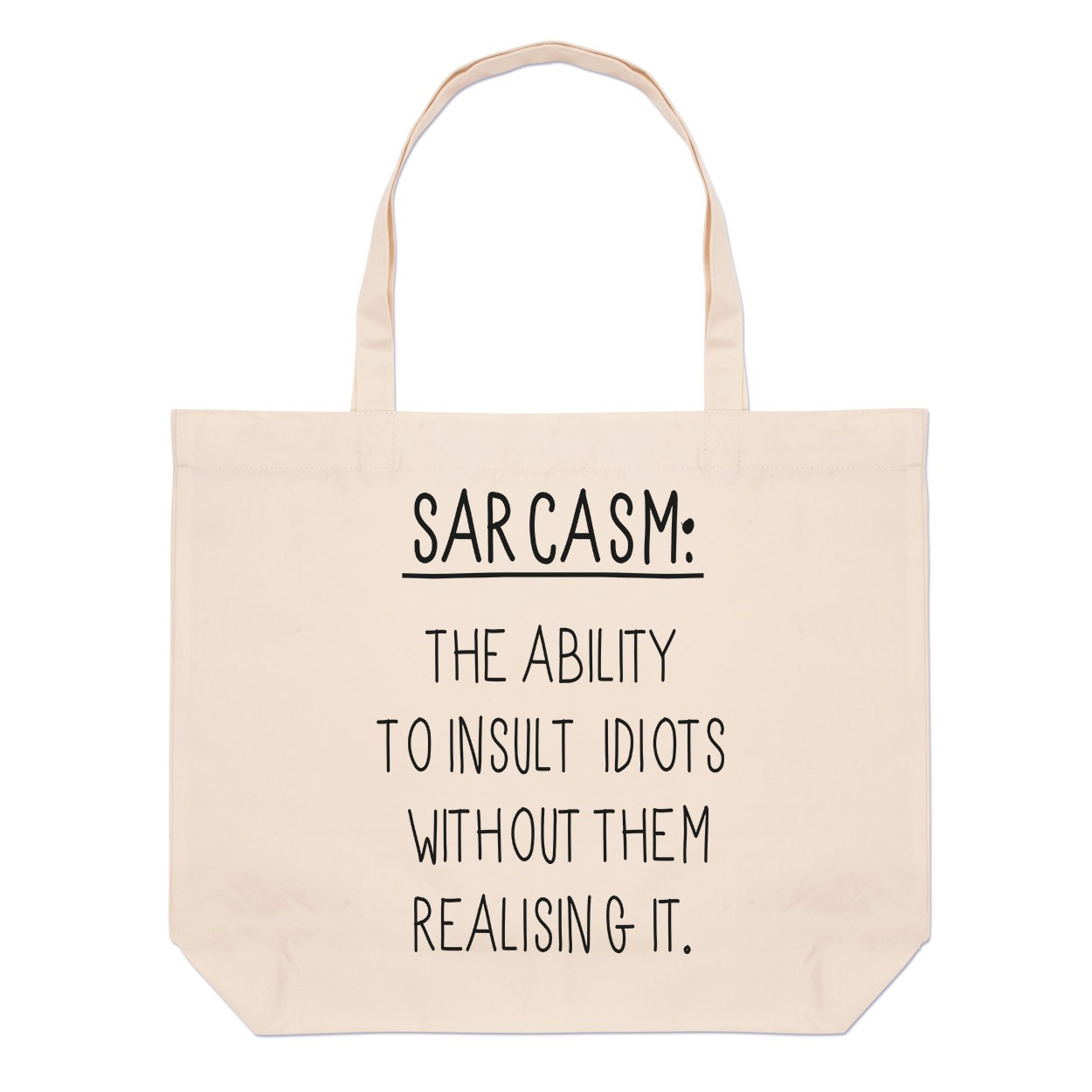 Sarcasm The Ability To Insult Idiots Large Beach Tote Bag
