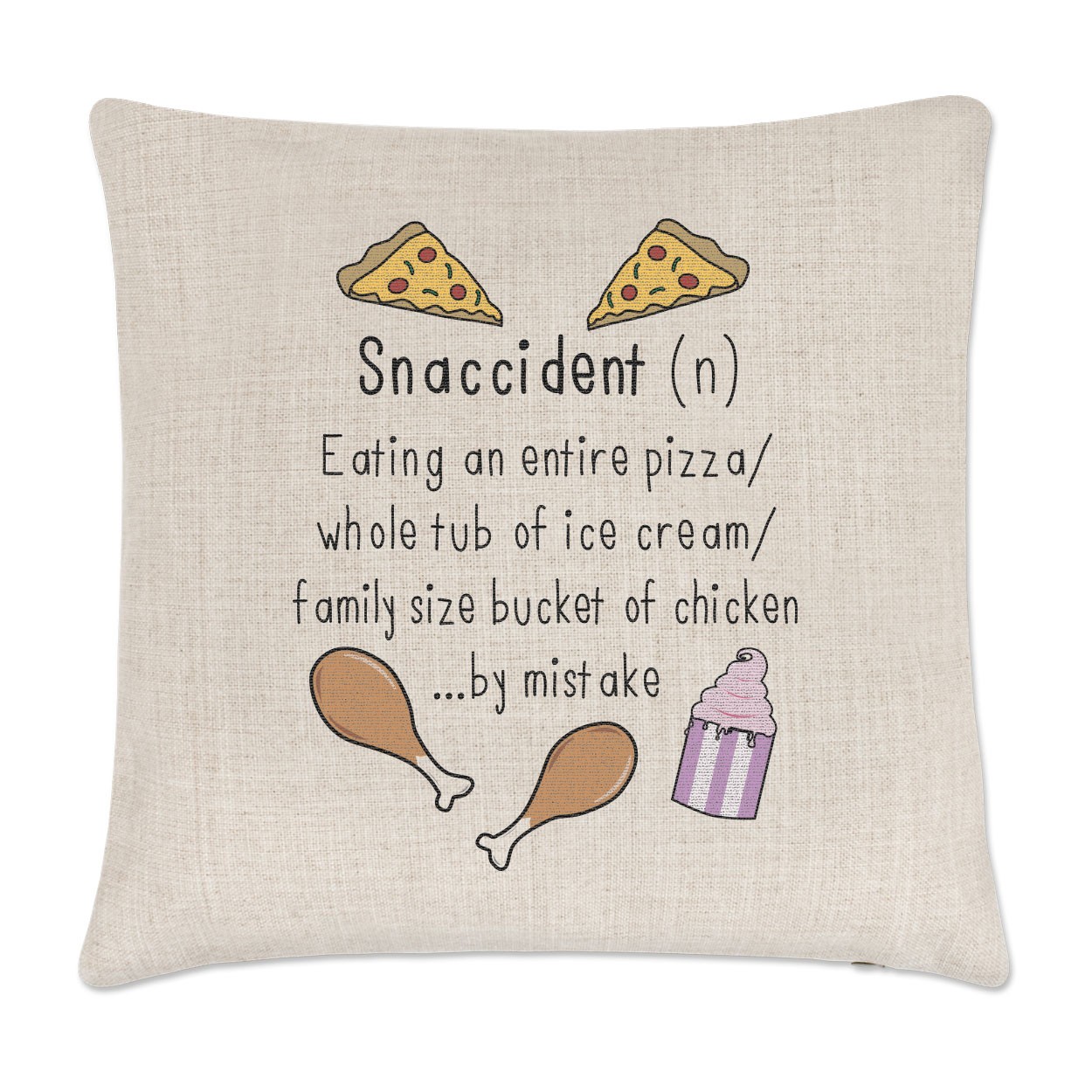 Snaccident Definition Linen Cushion Cover