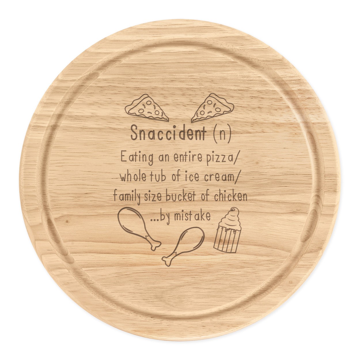 Snaccident Definition Wooden Chopping Cheese Board Round 25cm