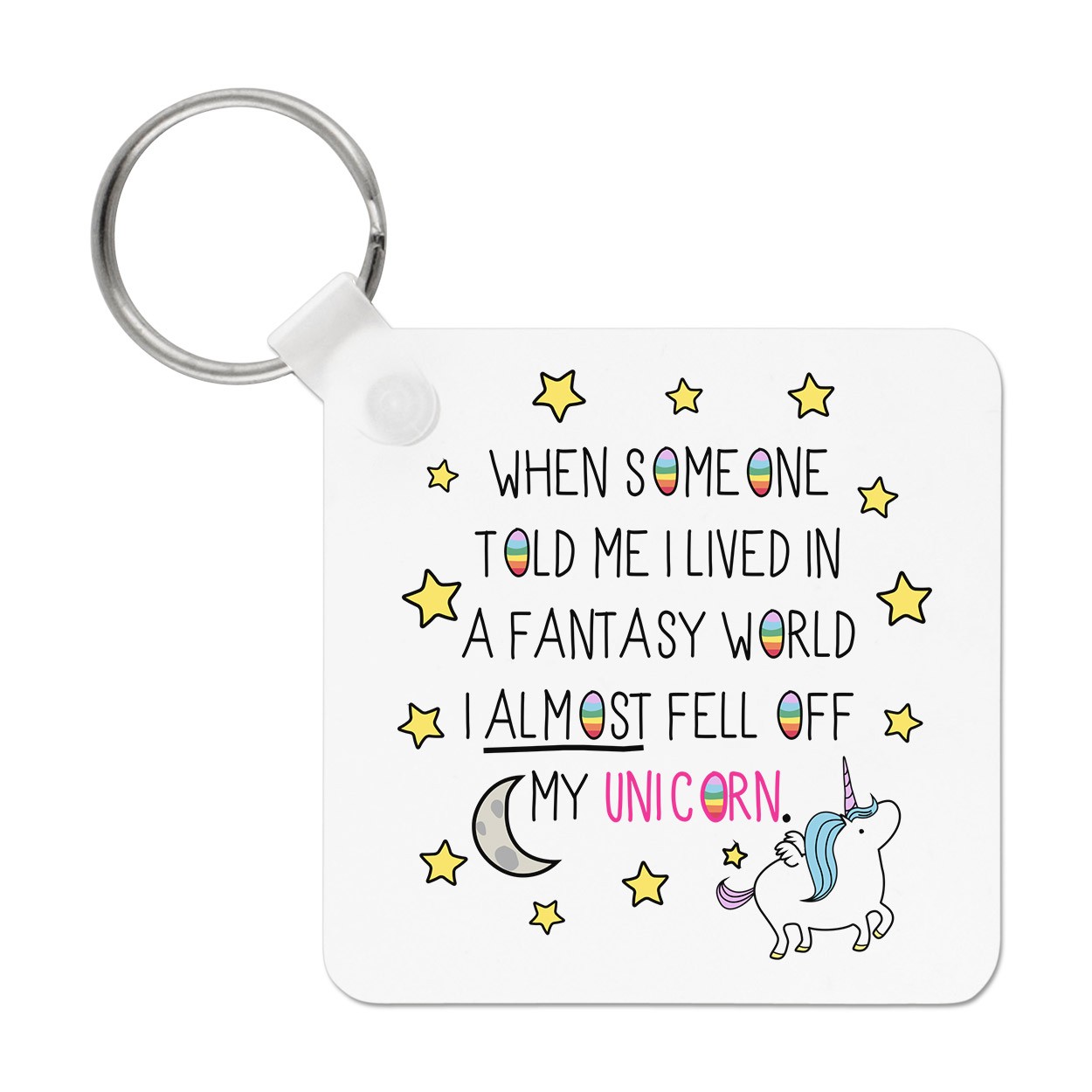 Unicorn When Someone Told Me I Lived In A Fantasy World Keyring Key Chain
