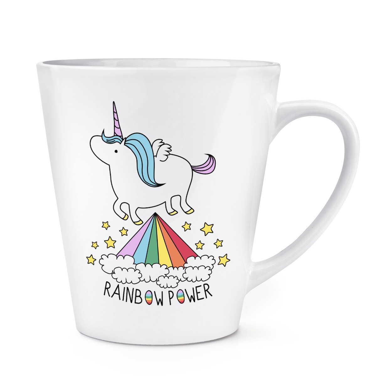 Unicorn Rainbow Power 12oz Latte Mug Cup