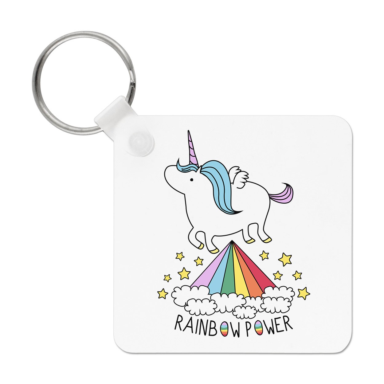 Unicorn Rainbow Power Keyring Key Chain