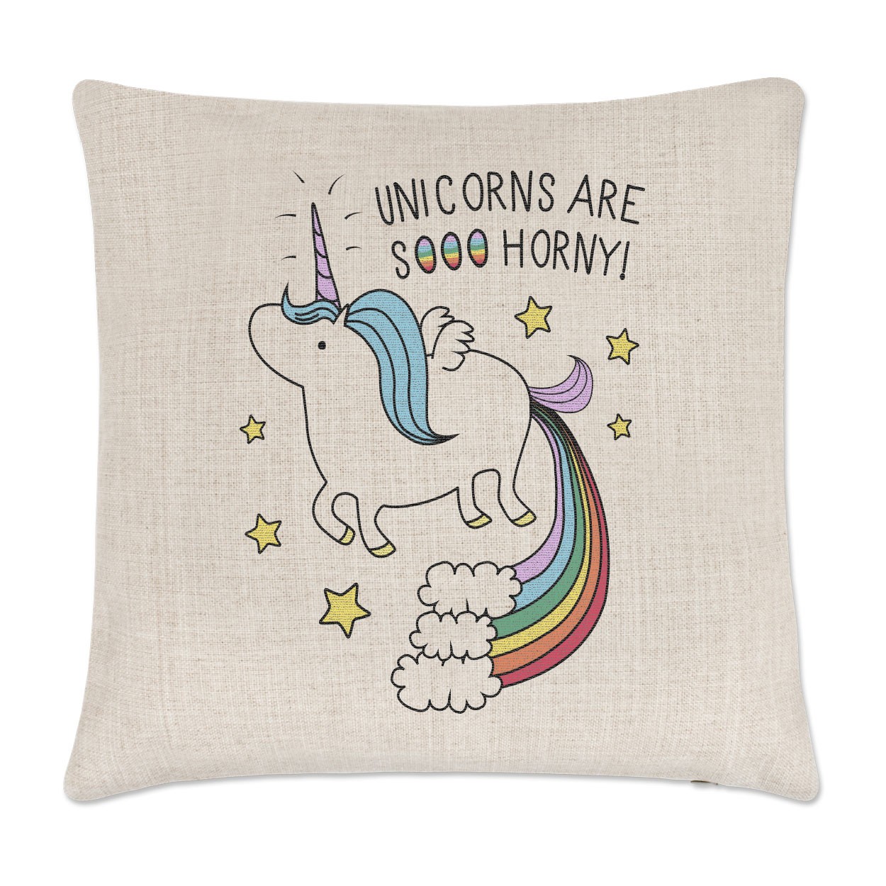 Unicorns Are Sooo Horny Linen Cushion Cover