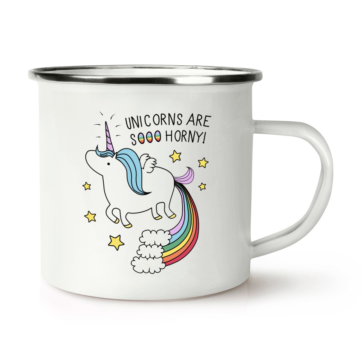 Unicorns Are Sooo Horny Retro Enamel Mug Cup