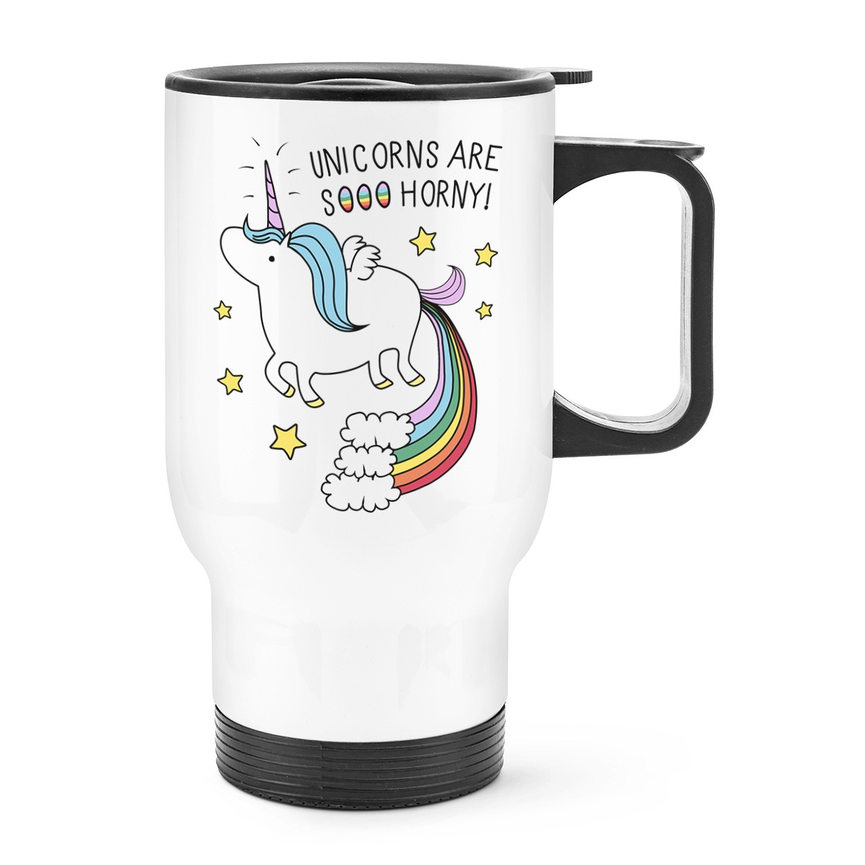 Unicorns Are Sooo Horny Travel Mug Cup With Handle