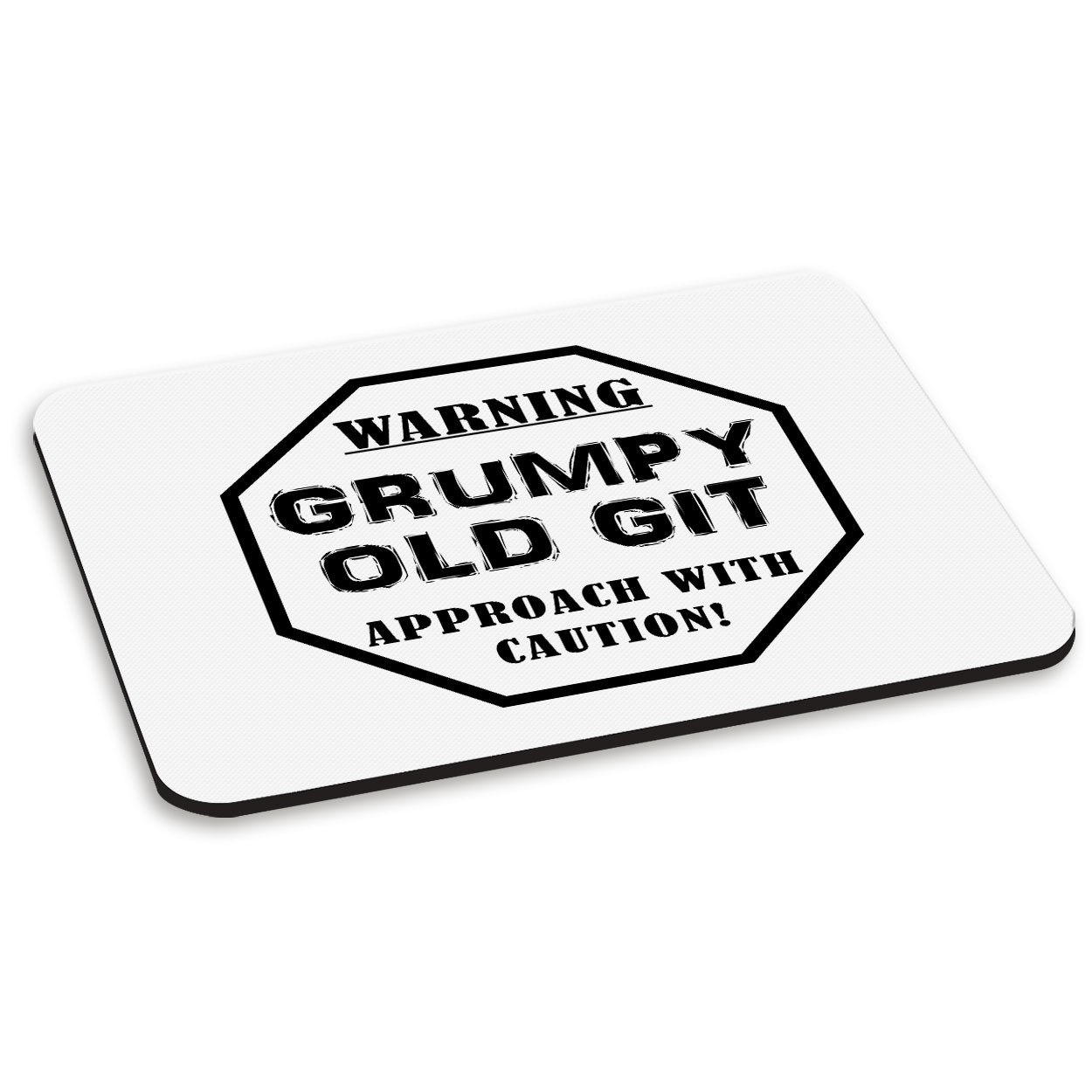 Warning Grumpy Old Git Caution PC Computer Mouse Mat Pad