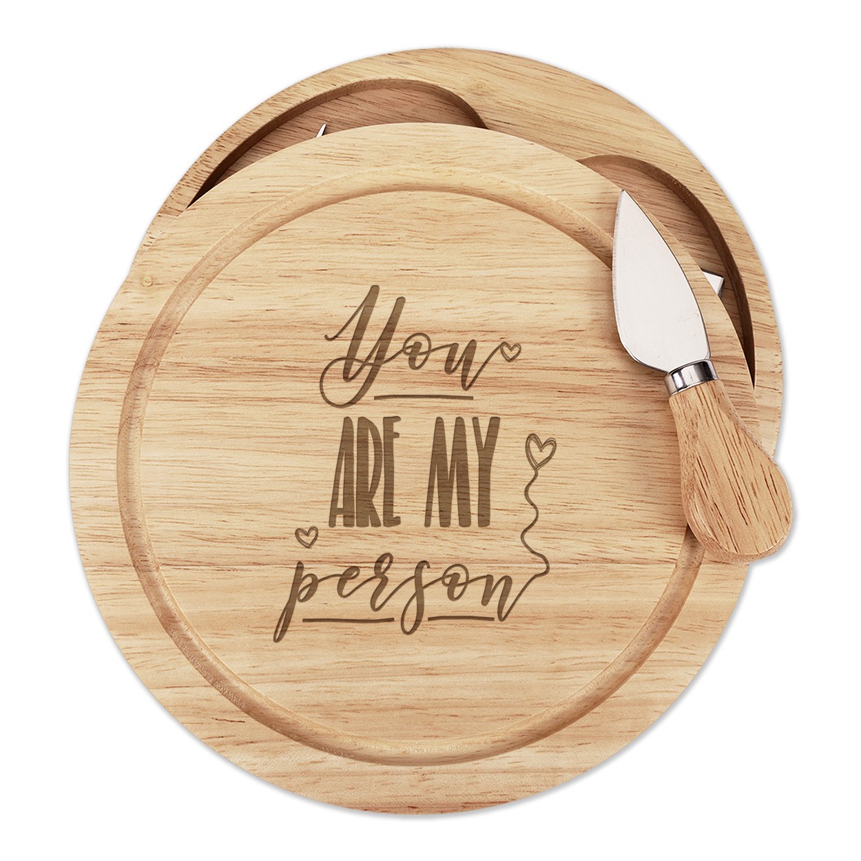 You Are My Person Wooden Cheese Board Set 4 Knives
