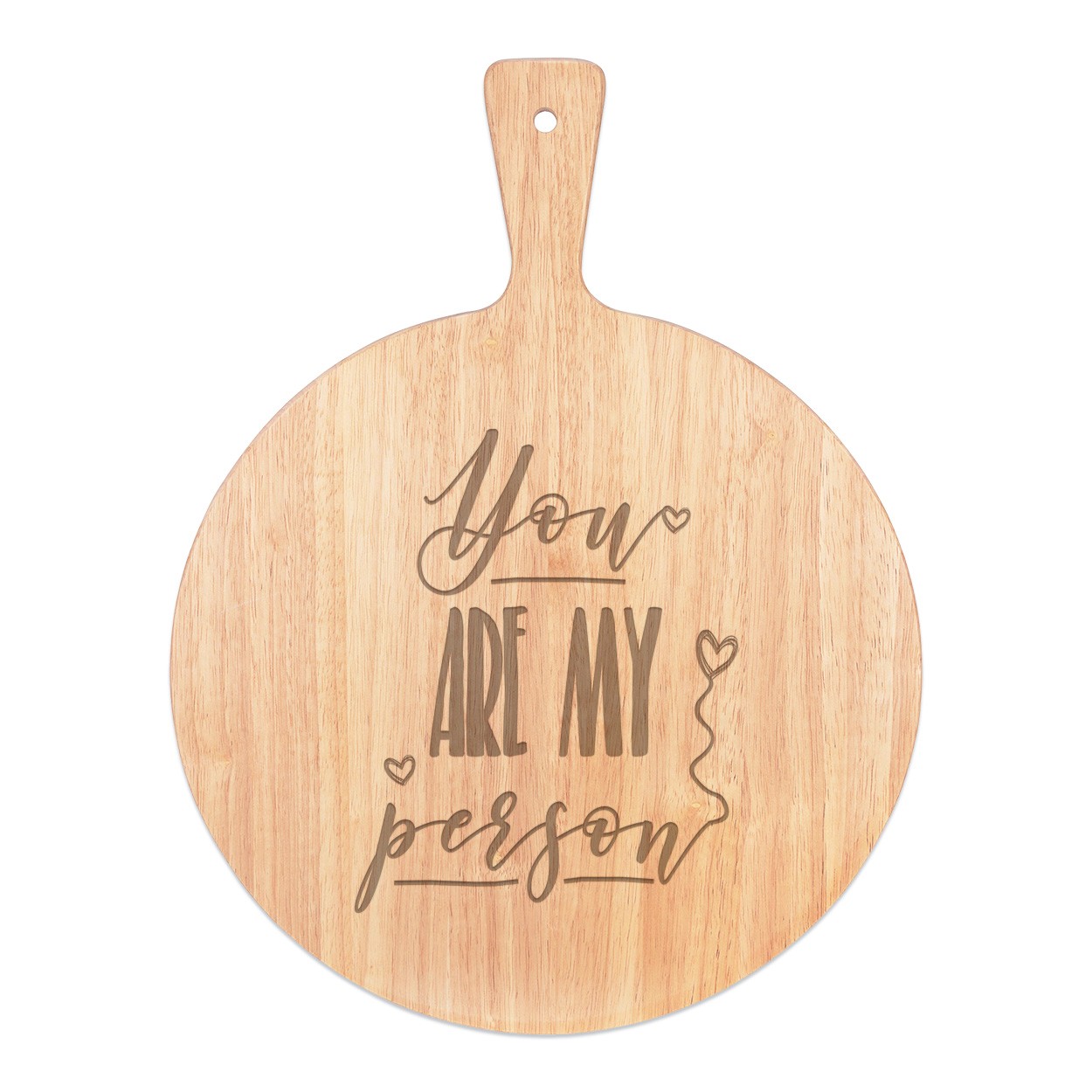 You Are My Person Pizza Board Paddle Serving Tray Handle Round Wooden 45x34cm