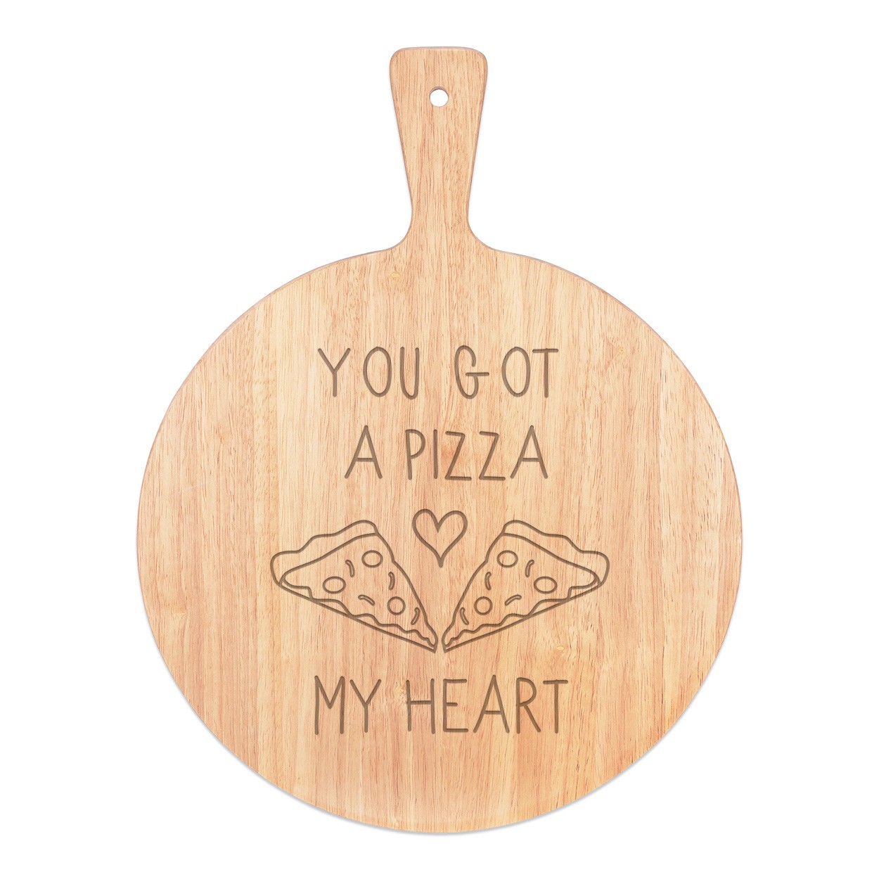 You Got A Pizza My Heart Pizza Board Paddle Serving Tray Handle Round Wooden 45x34cm
