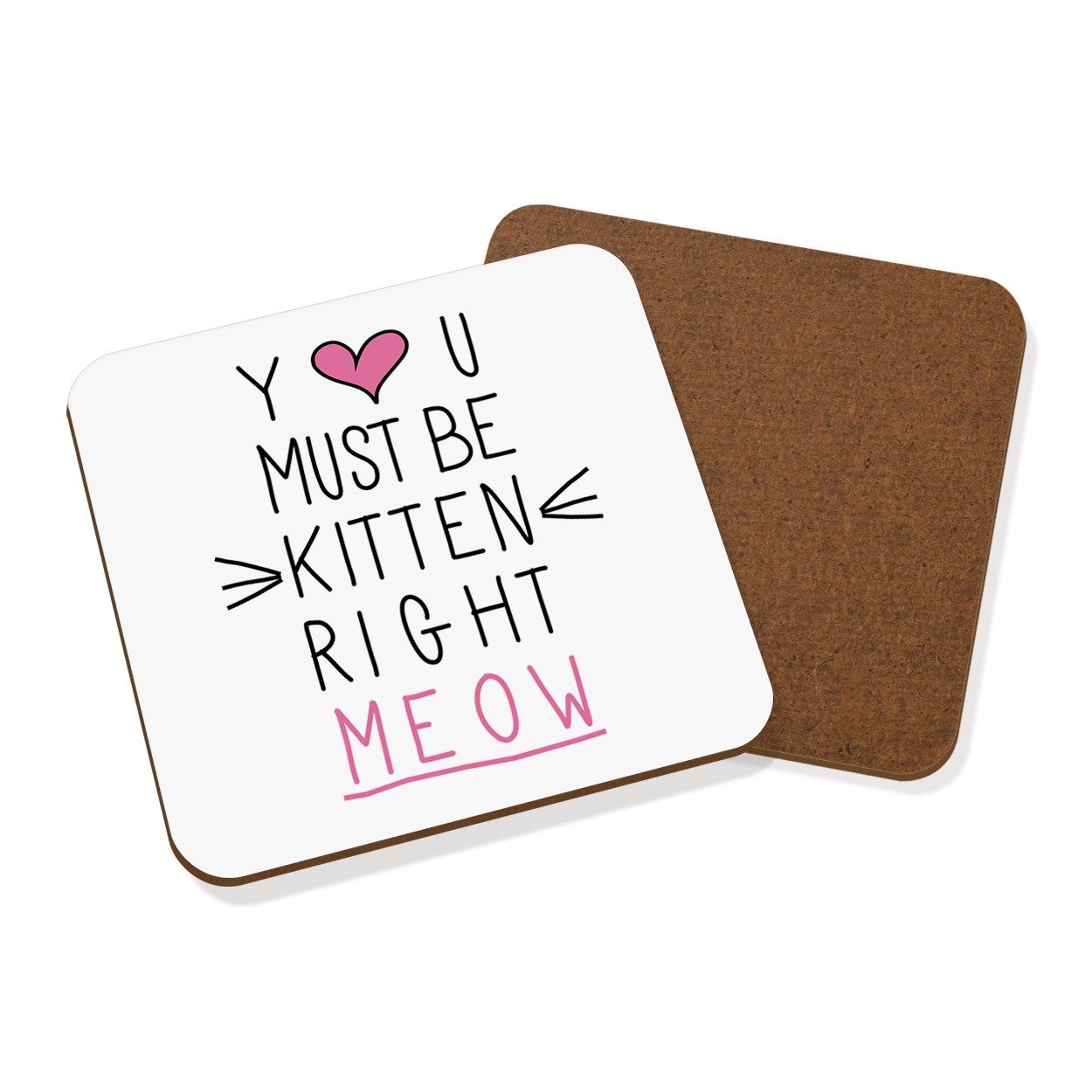 You Must Be Kitten Right Meow Coaster Drinks Mat