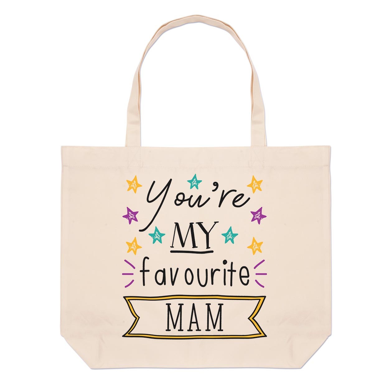 You're My Favourite Mam Stars Large Beach Tote Bag