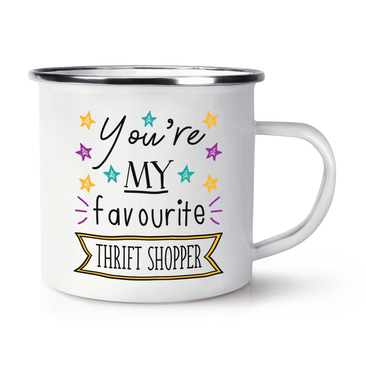 You're My Favourite Thrift Shopper Stars Enamel Mug Cup
