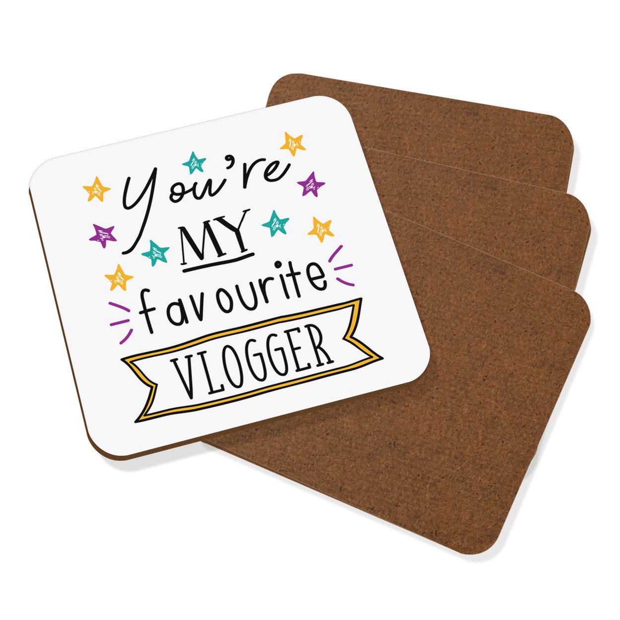You're My Favourite Vlogger Stars Coaster Drinks Mat Set Of 4