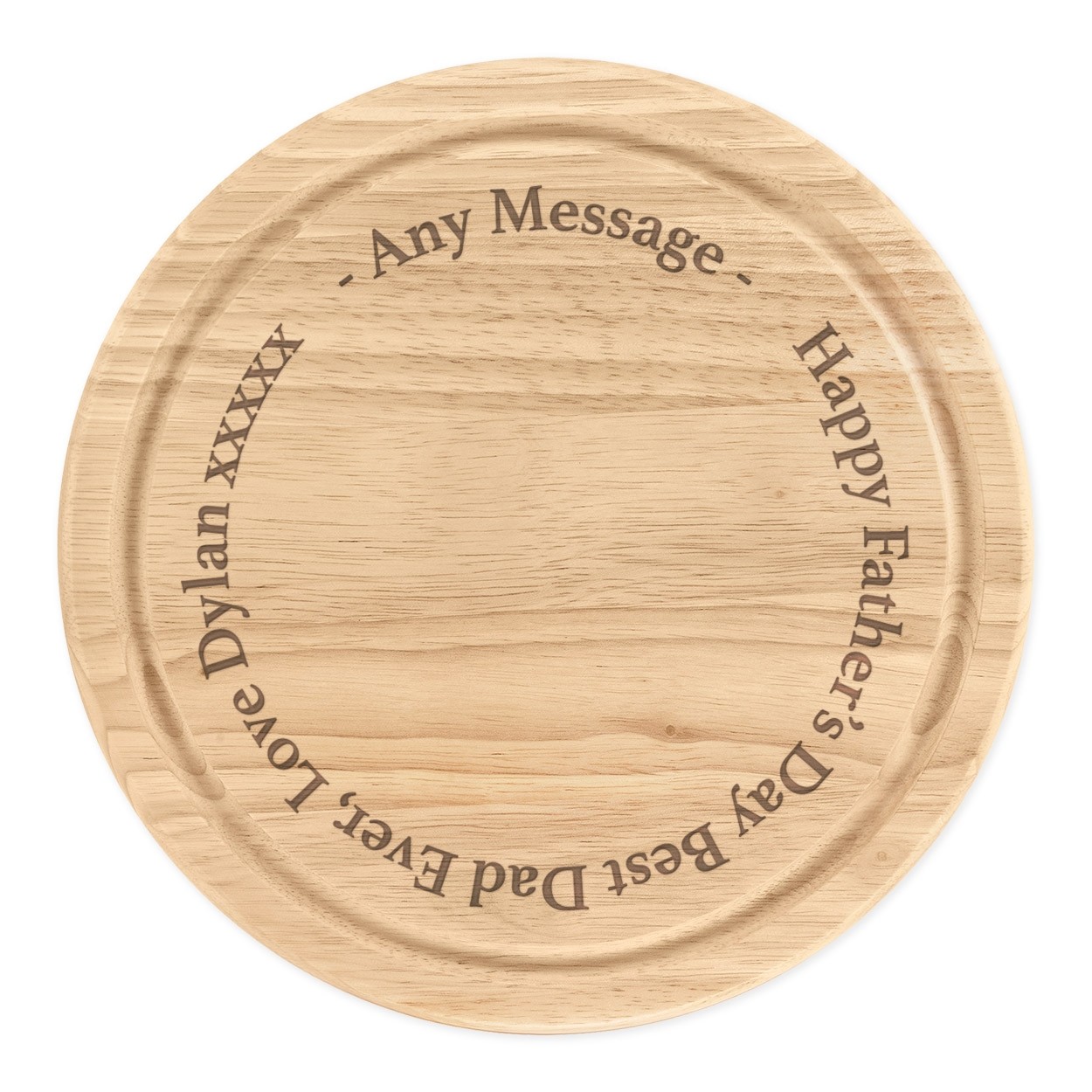 Personalised Wooden Chopping Cheese Board Round 25cm Custom Any Message Circle