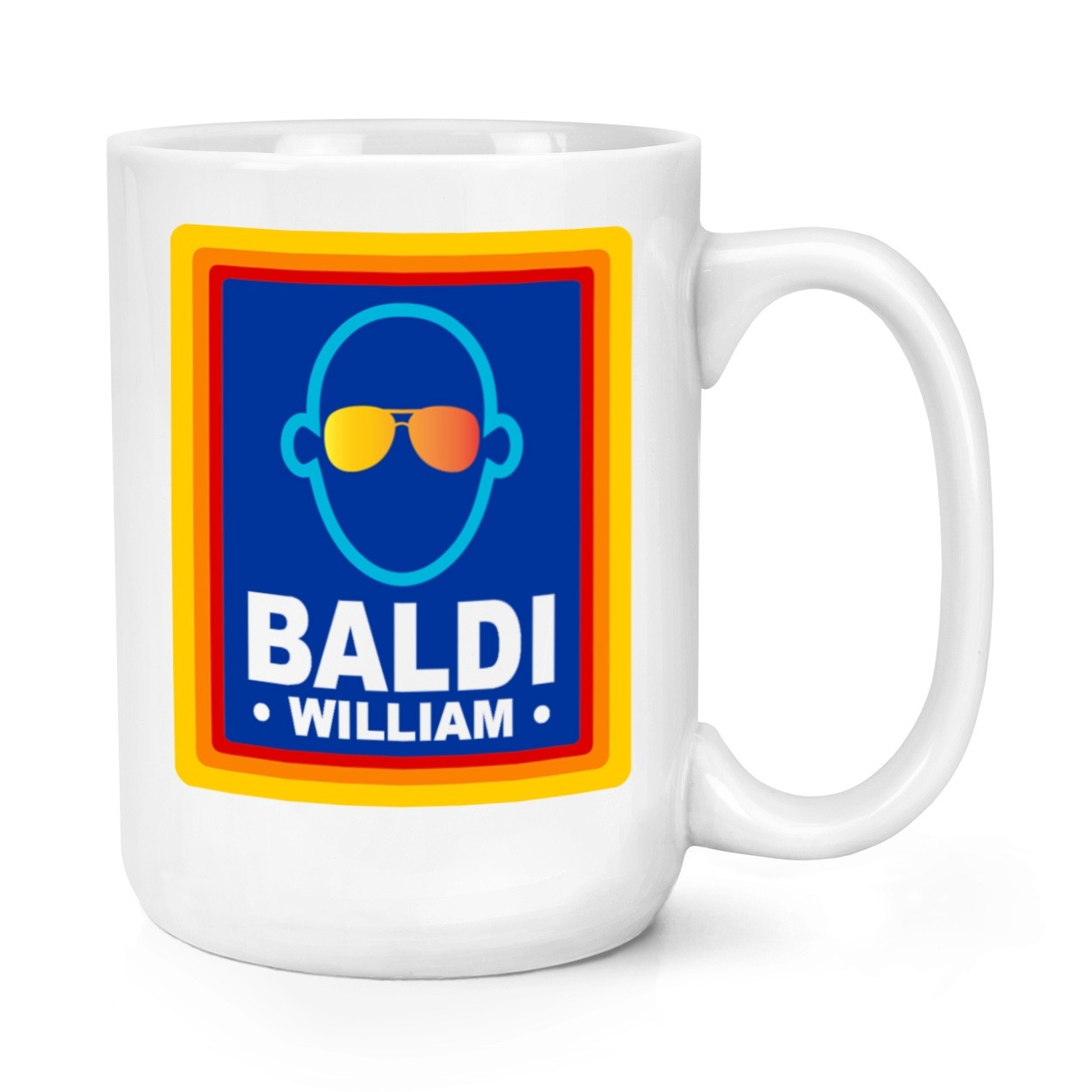 Personalised Baldi 15oz Large Mug Cup Bald Funny Grandad Dad Uncle Old Joke Rude Birthday OAP