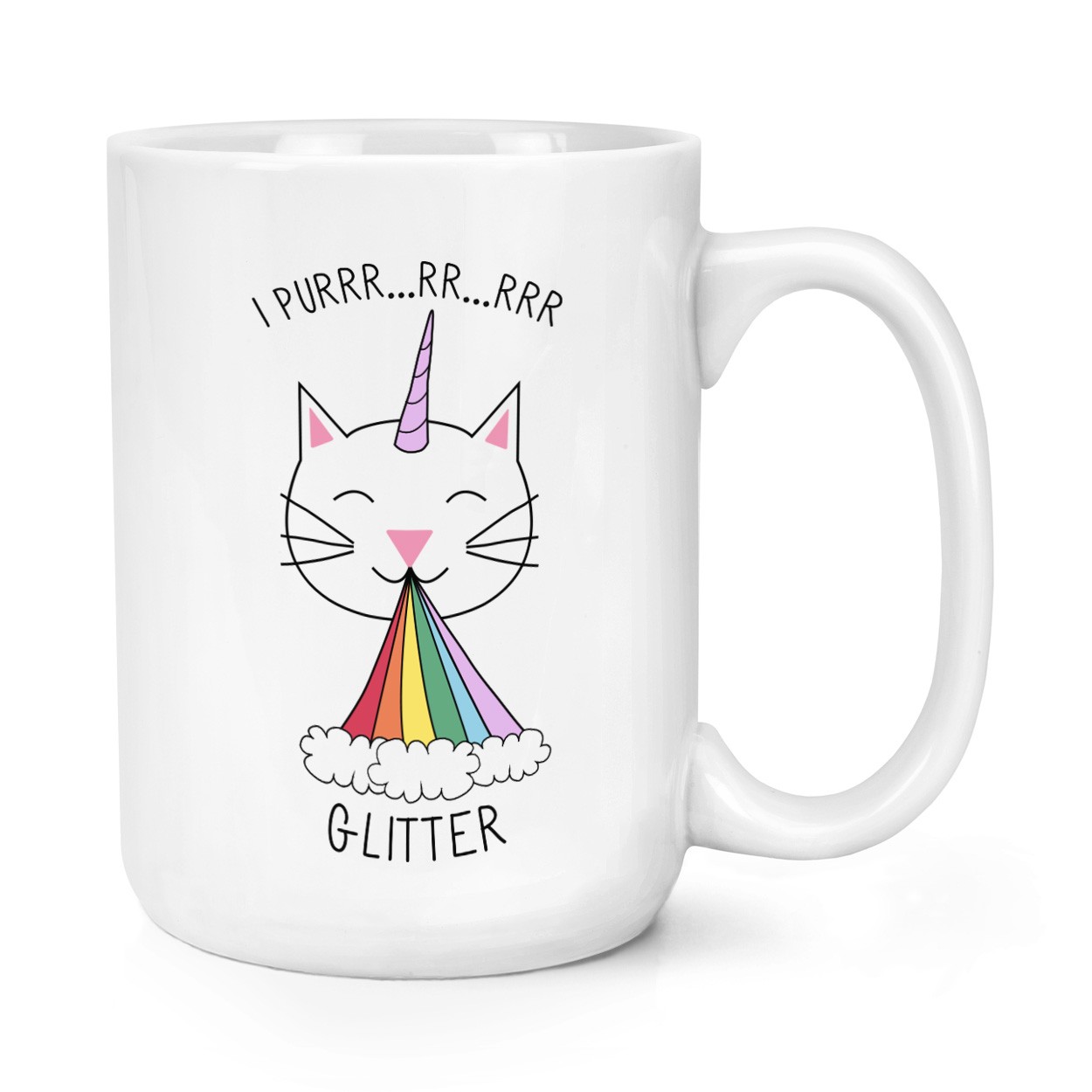 Caticorn I Purrr Glitter 15oz Large Mug Cup 