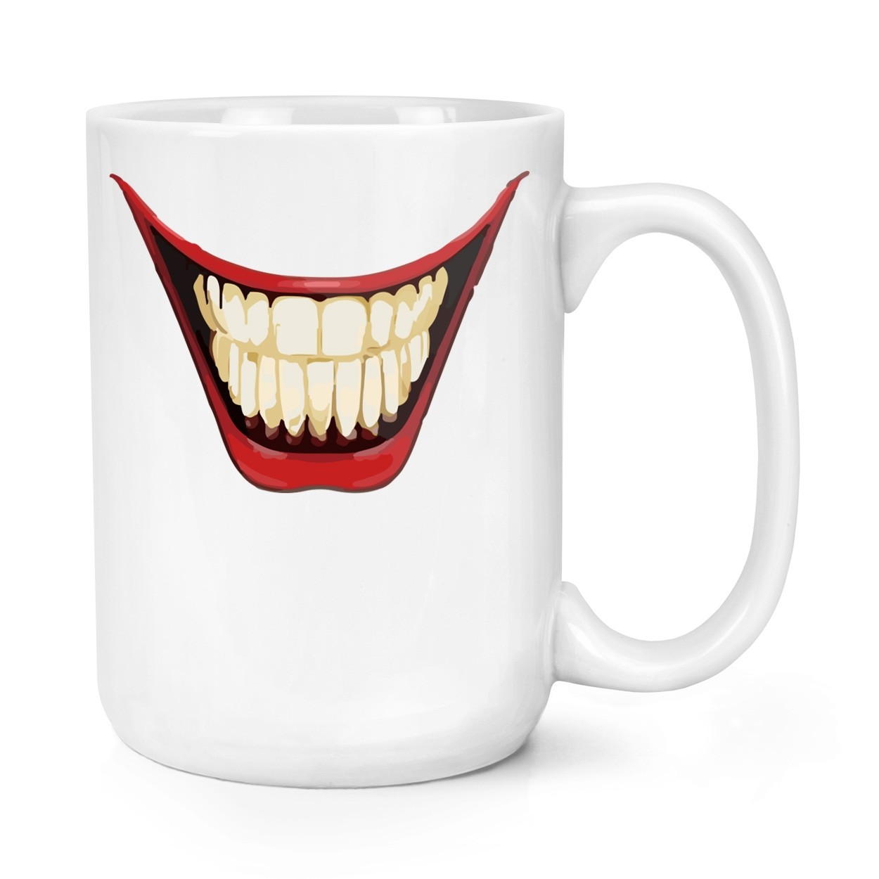 Creepy Clown Scary Smile Teeth 15oz Large Mug Cup Halloween Funny Joke