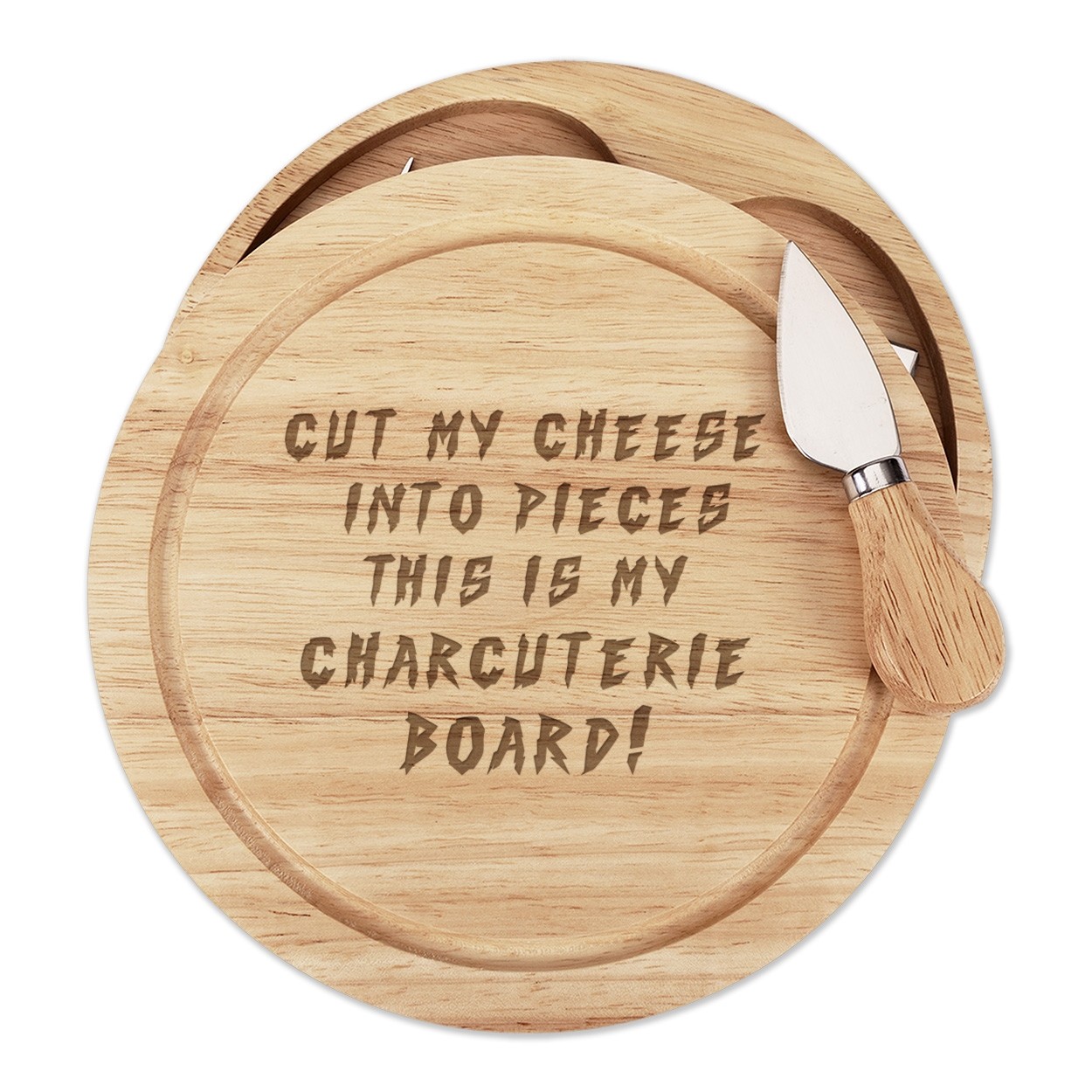 Cut My Cheese Into Pieces This Is My Charcuterie Board Wooden Cheese Board Set 4 Knives Food