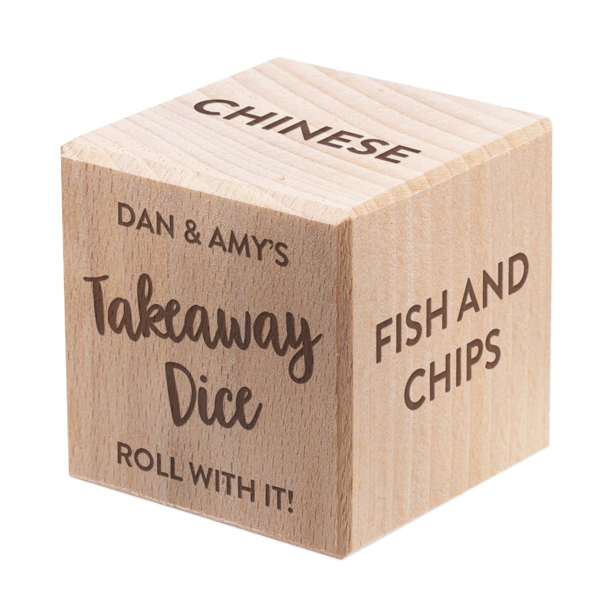 Personalised Custom Wooden Dice Any Message Text All Sides