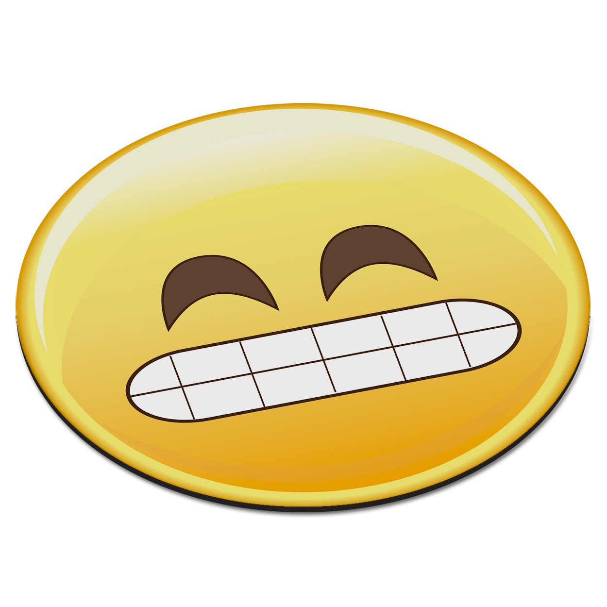 Emoji Awkward Face Teeth Circular PC Computer Mouse Mat Pad