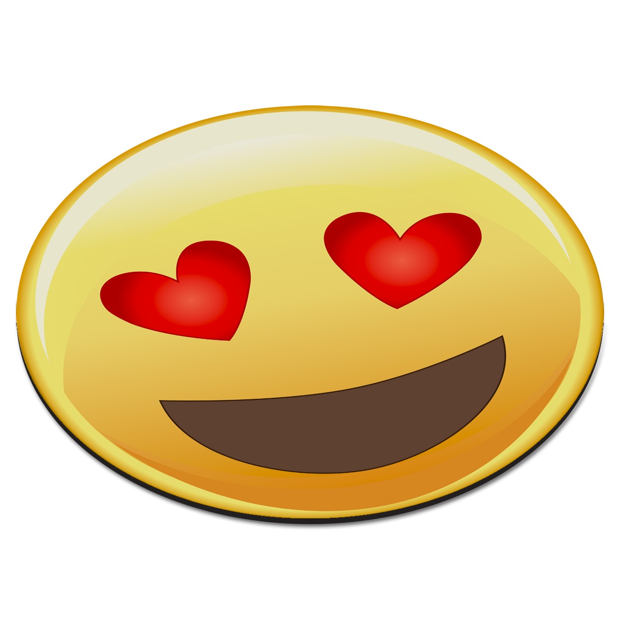 Emoji Love Heart Eyes Smiley Face Circular PC Computer Mouse Mat Pad